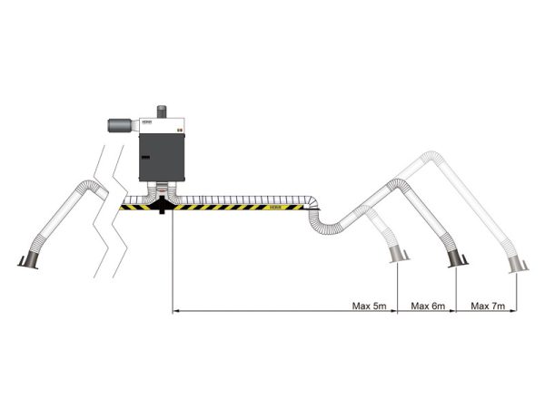 Cartridge exhaust system King Tiger, fixed, 2 arms - Image 7