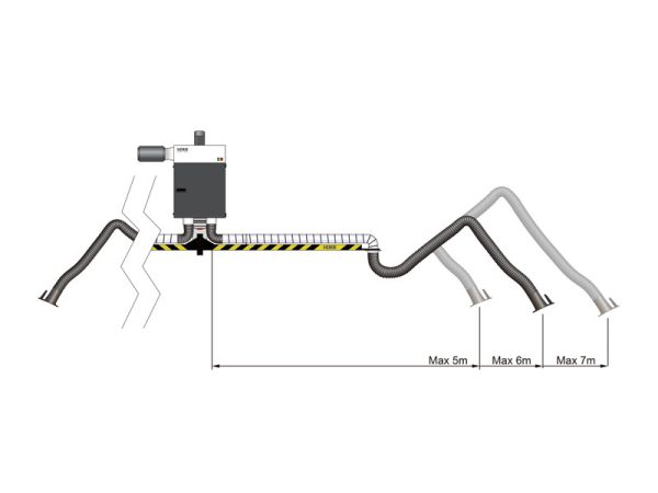 Cartridge exhaust system King Tiger, fixed, 2 arms - Image 6